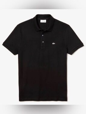 Lacoste Men's Black Short-Sleeve Polo- Slim Fit